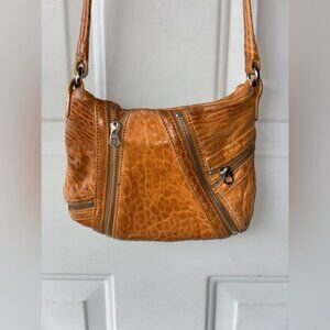 Marc Jacobs brown leather zippered crossbody bag